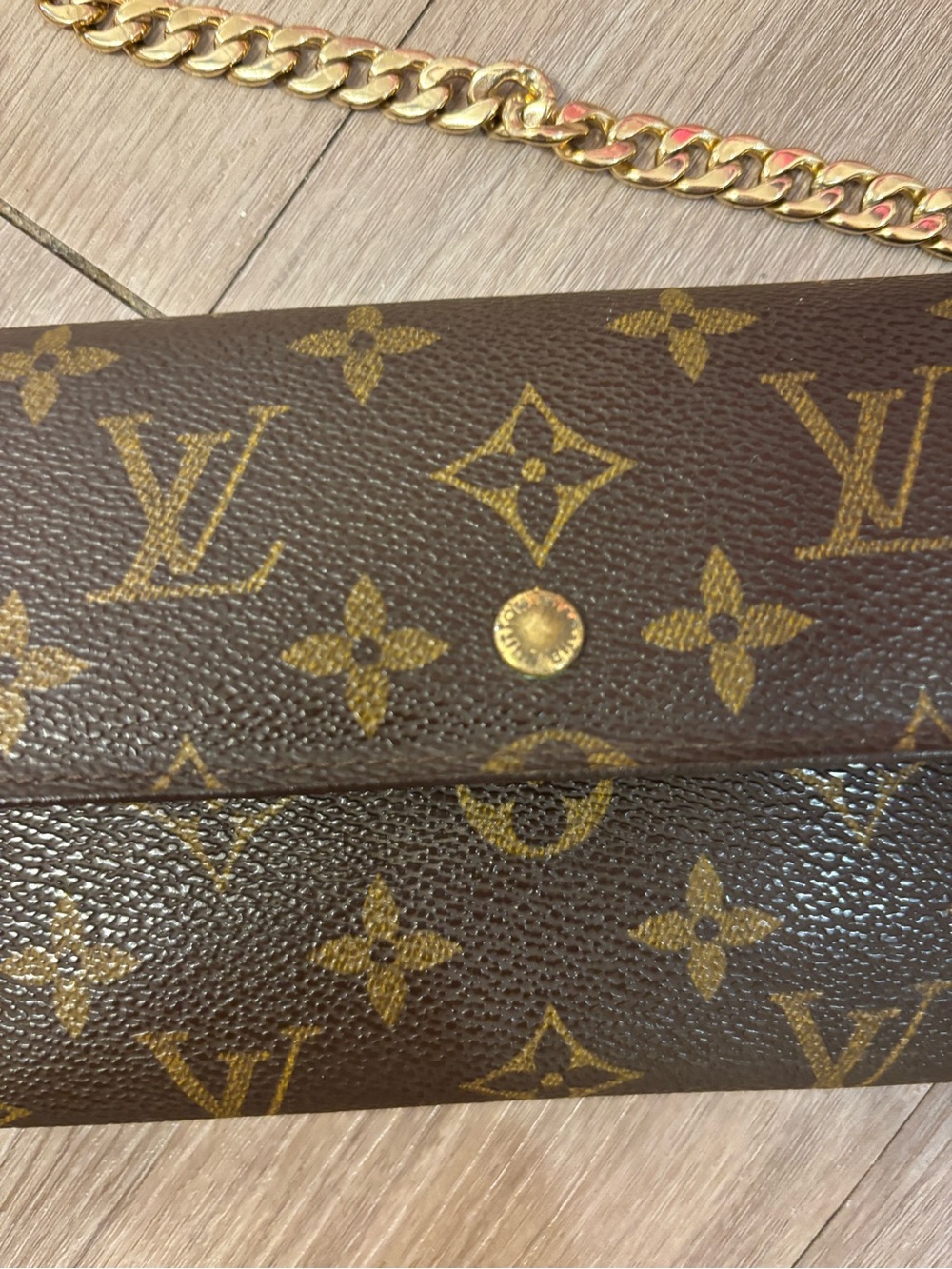 Louis Vuitton Sarah Wallet Monogram With Custom Gold Chain - Picture 2 of 7